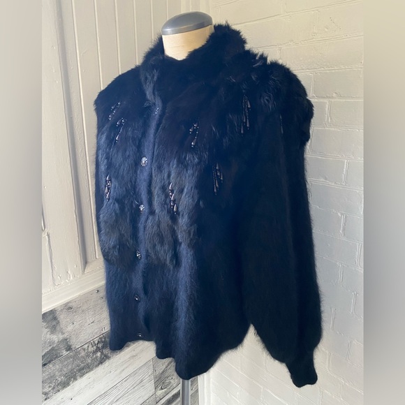 Beautiful vintage fur front sweater coat - Picture 2 of 6
